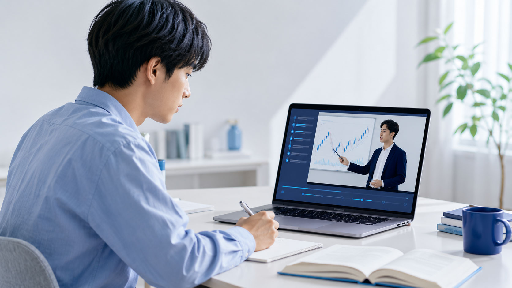 動画学習教材で学ぶ受講生のイメージ